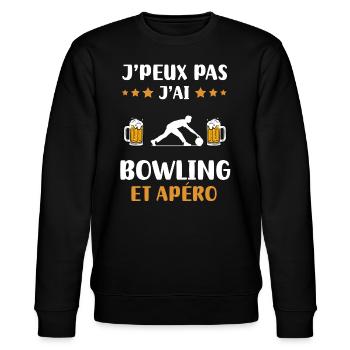 je peux pas j'ai bowling apéro humour cadeau - Sweat bio CHANGER Stanley/Stella Unisexe - noir - Devant - Nik (191cm) & Marisol (170cm)