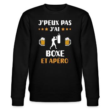 I can't I boxed aperitif humor gift - Stanley/Stella CHANGER Unisex Organic Sweatshirt - black - Front - Nik (191cm) & Marisol (170cm)