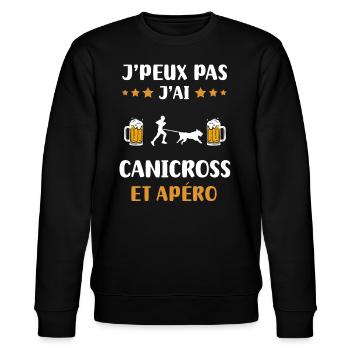 I can't I canicross aperitif humor gift - Stanley/Stella CHANGER Unisex Organic Sweatshirt - black - Front - Nik (191cm) & Marisol (170cm)