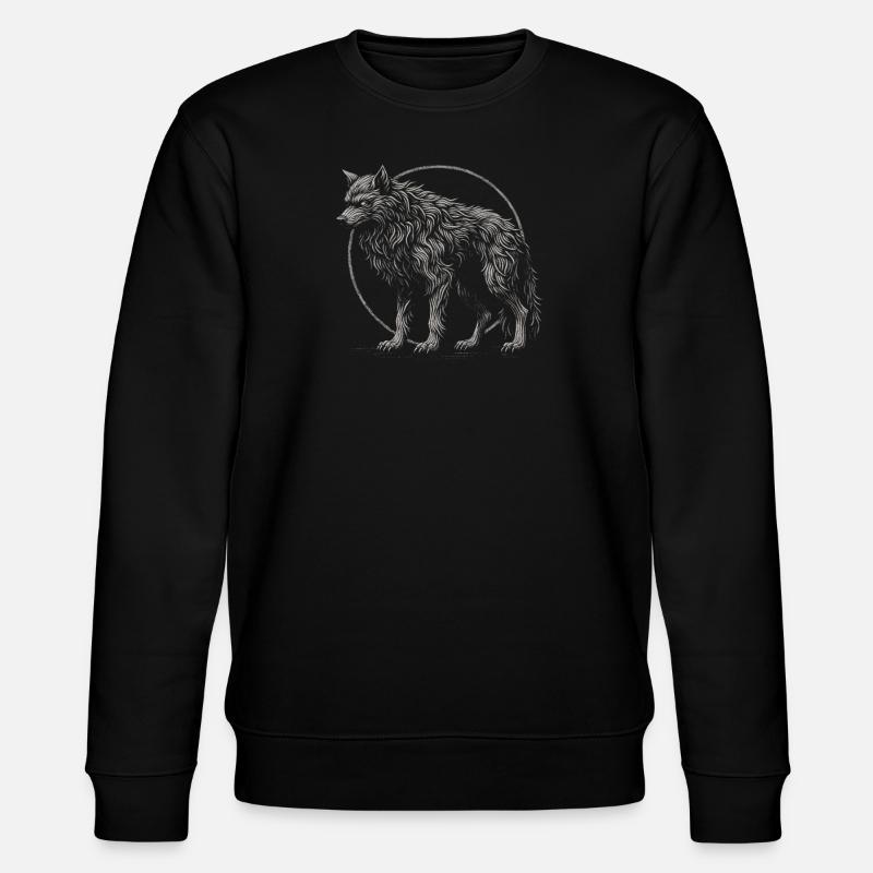 Strong Wolf Circle - Stanley/Stella CHANGER Unisex Organic Sweatshirt - black