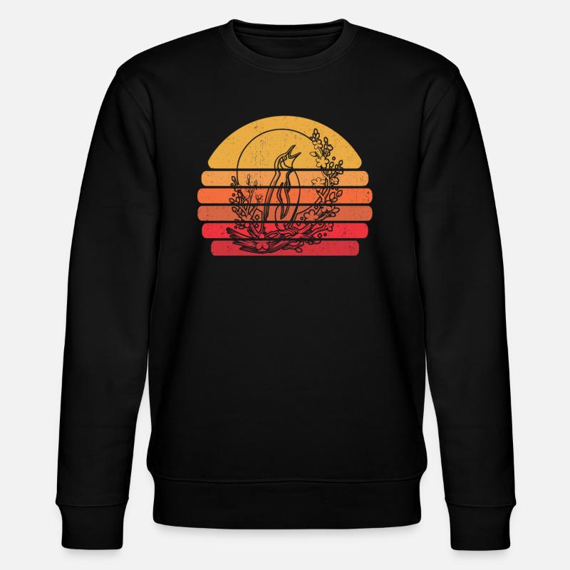 Pingouin Japon Cerisier Fleur Lune - Sweat bio CHANGER Stanley/Stella Unisexe - noir