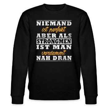 Strongman Spruch - Stanley/Stella Unisex Bio-Sweatshirt CHANGER  - Schwarz - Vorne - Nik (191cm) & Marisol (170cm)