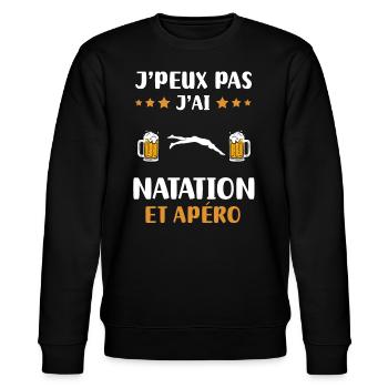 je peux pas j'ai natation apéro humour cadeau - Sweat bio CHANGER Stanley/Stella Unisexe - noir - Devant - Nik (191cm) & Marisol (170cm)