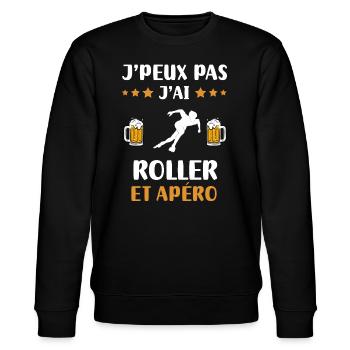 I can't I Roller Aperitif Humor Geschenk - Stanley/Stella Unisex Bio-Sweatshirt CHANGER  - Schwarz - Vorne - Nik (191cm) & Marisol (170cm)