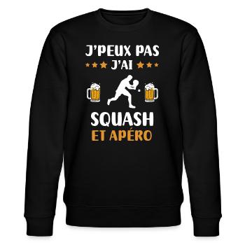 je peux pas j'ai squash apéro humour cadeau - Sweat bio CHANGER Stanley/Stella Unisexe - noir - Devant - Nik (191cm) & Marisol (170cm)