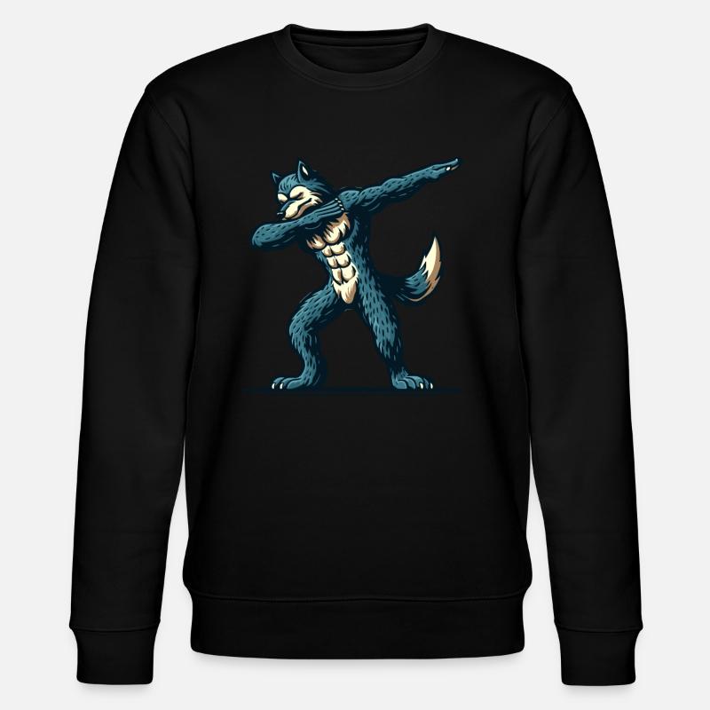 Dabbender Werwolf Lustiges Dabbing Design - Stanley/Stella Unisex Bio-Sweatshirt CHANGER  - Schwarz