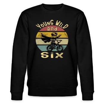 6 Geburtstag Bmx Fahrrad 6 Jahre Kinderfahrrad - Stanley/Stella Unisex Bio-Sweatshirt CHANGER  - Schwarz - Vorne - Nik (191cm) & Marisol (170cm)