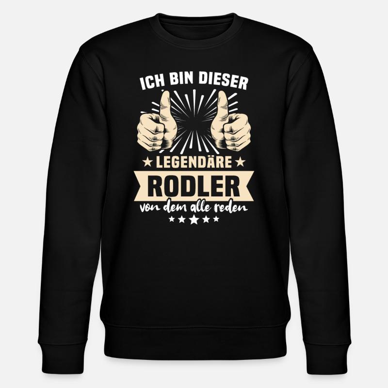 Rodler Sprüche - Stanley/Stella Unisex Bio-Sweatshirt CHANGER  - Schwarz