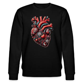 Weihnachten Anatomisches Herz - Stanley/Stella Unisex Bio-Sweatshirt CHANGER  - Schwarz - Vorne - Nik (191cm) & Marisol (170cm)