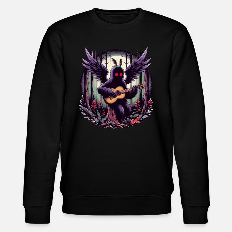 Mothman with classical guitar - Stanley/Stella CHANGER Unisex Organic Sweatshirt - black