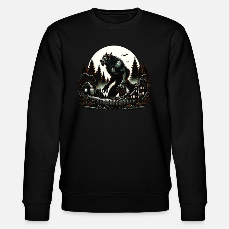 Aesthetic Werewolf Moon - Stanley/Stella Unisex Bio-Sweatshirt CHANGER  - Schwarz
