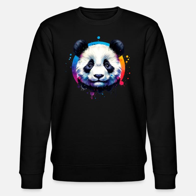 Pandabär - Stanley/Stella Unisex Bio-Sweatshirt CHANGER  - Schwarz