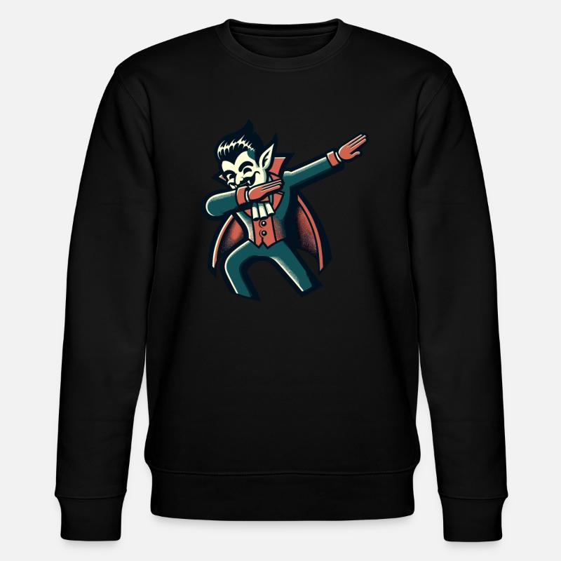 Dabbender Vampir Lustiges Dabbing Design - Stanley/Stella Unisex Bio-Sweatshirt CHANGER  - Schwarz
