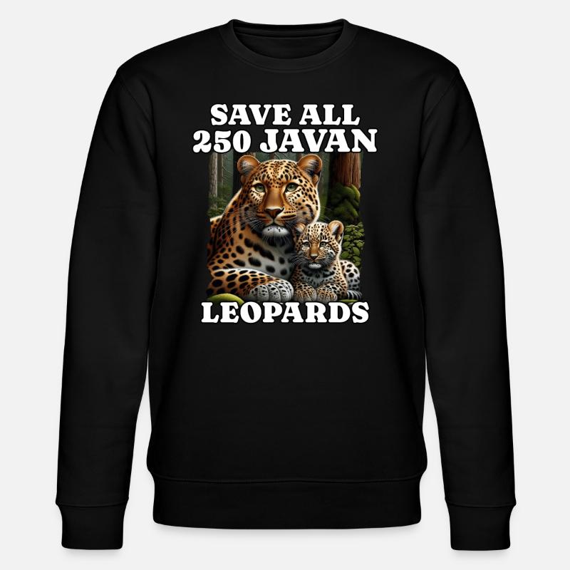 Save Java Leopard - Stanley/Stella CHANGER Unisex Organic Sweatshirt - black