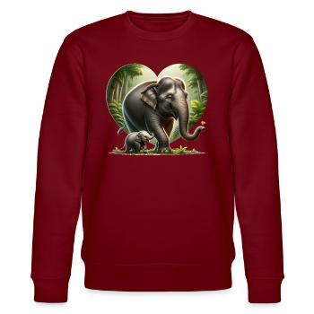 Dwarf elephant - Stanley/Stella CHANGER Unisex Organic Sweatshirt - burgundy - Front - Nik (191cm) & Marisol (170cm)
