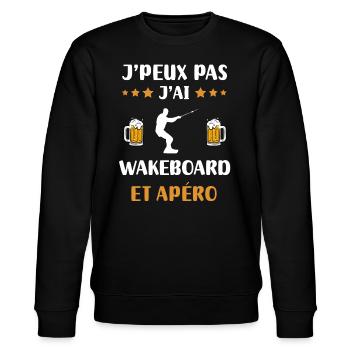 je peux pas j'ai wakeboard apéro humour cadeau - Sweat bio CHANGER Stanley/Stella Unisexe - noir - Devant - Nik (191cm) & Marisol (170cm)