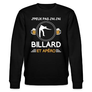 I can't I have billard apéro billard billard - Stanley/Stella Unisex Bio-Sweatshirt CHANGER  - Schwarz - Vorne - Nik (191cm) & Marisol (170cm)