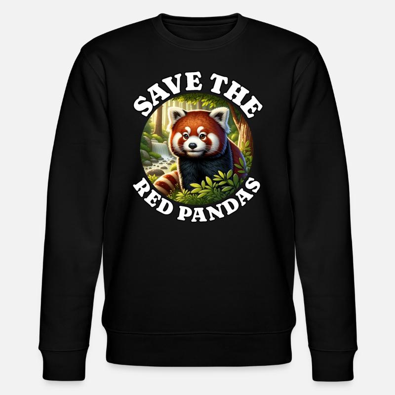 Roter Panda - Stanley/Stella Unisex Bio-Sweatshirt CHANGER  - Schwarz