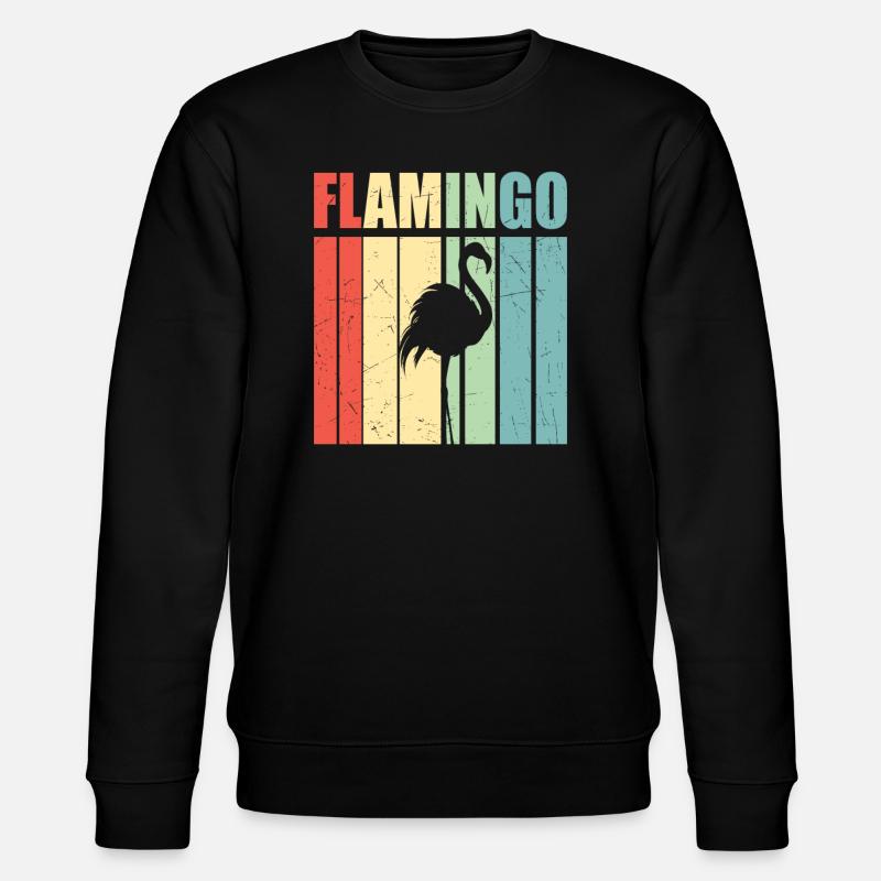 Retro Flamingo - Stanley/Stella Unisex Bio-Sweatshirt CHANGER - Schwarz