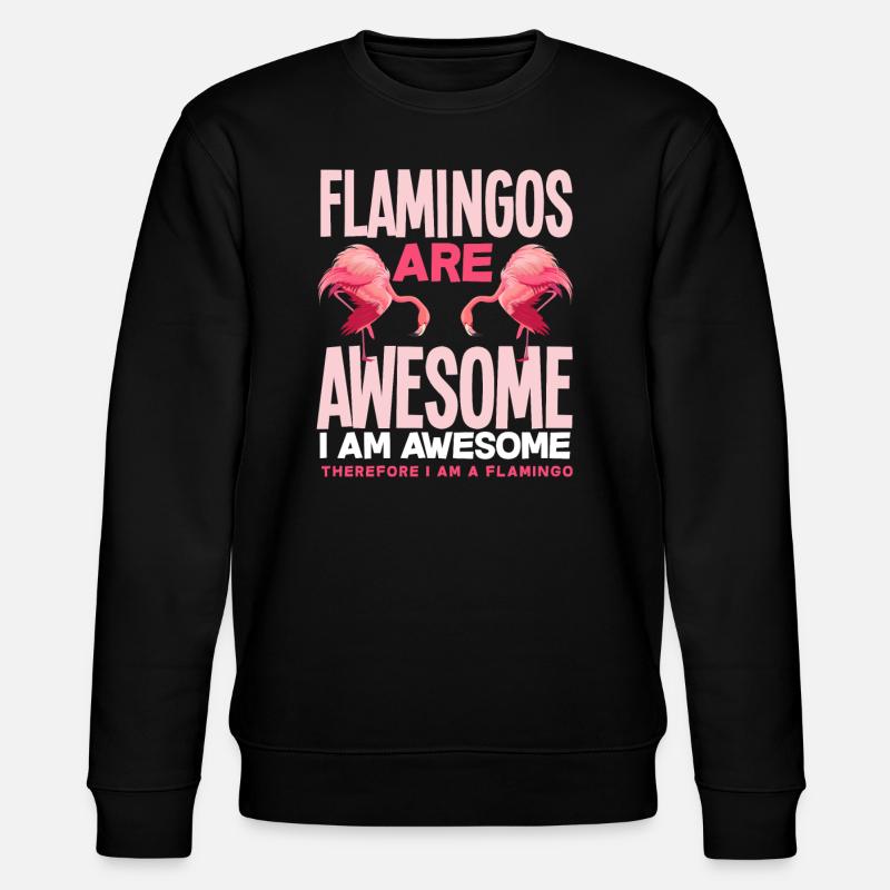 Flamingo Ich Bin Ein Flamingo - Stanley/Stella Unisex Bio-Sweatshirt CHANGER - Schwarz