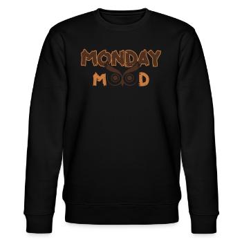 Monday Mood, Eule, Statement funny Montags Montag - Stanley/Stella CHANGER Unisex Organic Sweatshirt - black - Front - Nik (191cm) & Marisol (170cm)