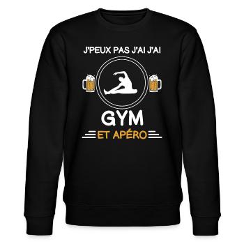 je peux pas j'ai gym apéro gymnaste - Sweat bio CHANGER Stanley/Stella Unisexe - noir - Devant - Nik (191cm) & Marisol (170cm)