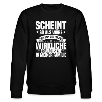 Sprüche zur Jugendweihe Jugendliche - Stanley/Stella Unisex Bio-Sweatshirt CHANGER  - Schwarz - Vorne - Nik (191cm) & Marisol (170cm)