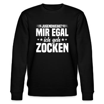 Jugendweihe Feier Sprüche zur Jugendweihe - Stanley/Stella Unisex Bio-Sweatshirt CHANGER  - Schwarz - Vorne - Nik (191cm) & Marisol (170cm)