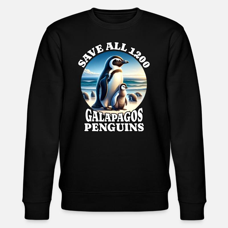Save Galapagos Penguin - Stanley/Stella CHANGER Unisex Organic Sweatshirt - black