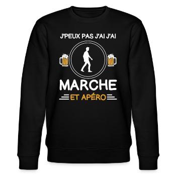 I can't I walked aperitif walker - Stanley/Stella CHANGER Unisex Organic Sweatshirt - black - Front - Nik (191cm) & Marisol (170cm)