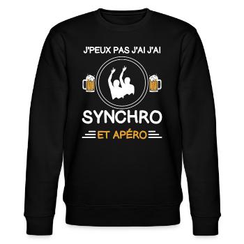 Ich kann keinen Aperitif zum Synchronschwimmen haben - Stanley/Stella Unisex Bio-Sweatshirt CHANGER  - Schwarz - Vorne - Nik (191cm) & Marisol (170cm)