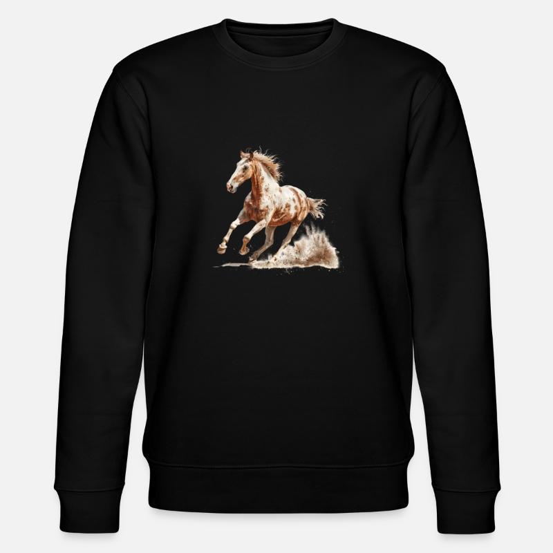 Galop dynamique cheval brun - Sweat bio CHANGER Stanley/Stella Unisexe - noir