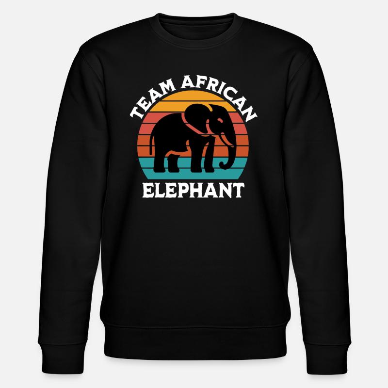Afrikanischer Elefant Sprüche - Stanley/Stella Unisex Bio-Sweatshirt CHANGER  - Schwarz