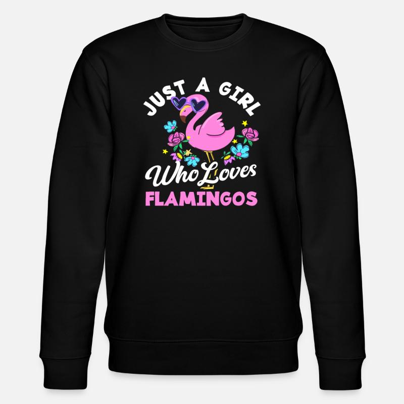 Mädchen Das Flamingo Liebt - Stanley/Stella Unisex Bio-Sweatshirt CHANGER - Schwarz