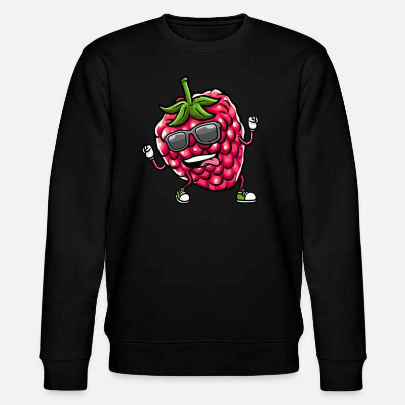 Berry Dancing Raspberries Fruit - Stanley/Stella CHANGER Unisex Organic Sweatshirt - black