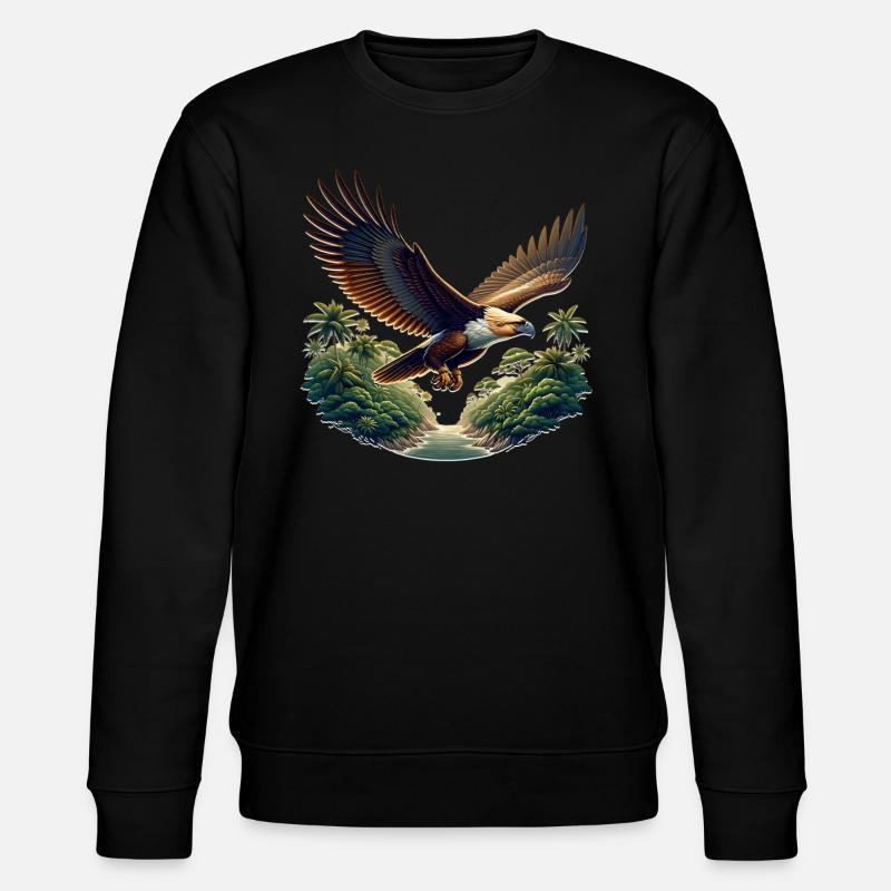 Monkey Eagle - Stanley/Stella CHANGER Unisex Organic Sweatshirt - black