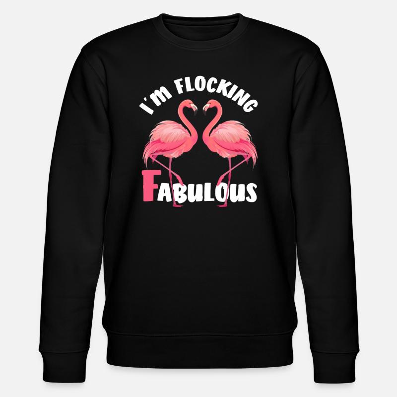 Flamingos - Stanley/Stella Unisex Bio-Sweatshirt CHANGER  - Schwarz