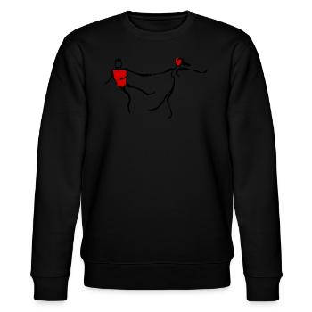 Boogie Woogie Swing Dancer Dancing - Stanley/Stella Unisex Bio-Sweatshirt CHANGER  - Schwarz - Vorne - Nik (191cm) & Marisol (170cm)