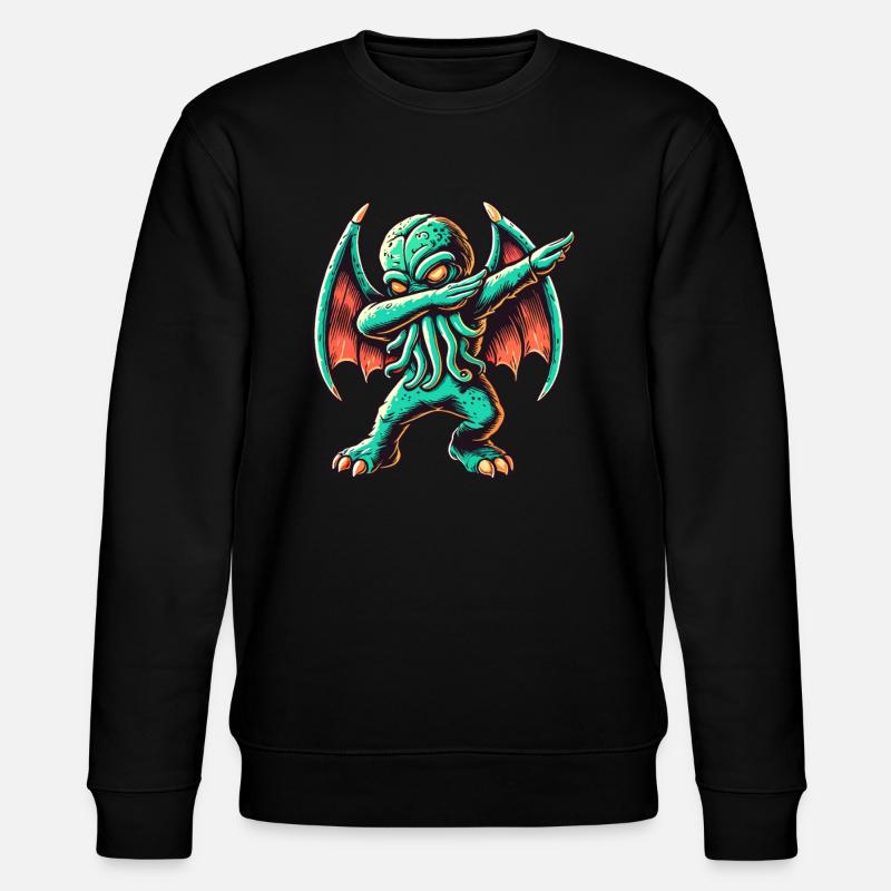 Lustiger Dabbender Cthulhu Dabbing Design - Stanley/Stella Unisex Bio-Sweatshirt CHANGER  - Schwarz
