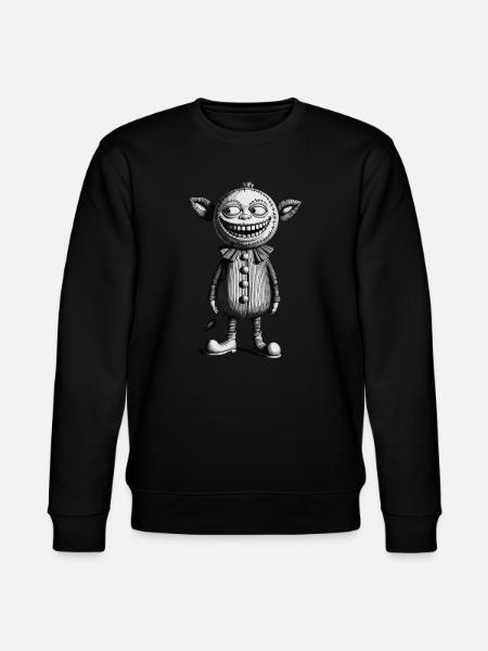 Gruseliges Monster Design Halloween Gnome Outfit - Stanley/Stella Unisex Bio-Sweatshirt CHANGER  - Schwarz