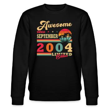 2004 September 2004 20th Birthday Gift 20 - Stanley/Stella CHANGER Unisex Organic Sweatshirt - black - Front - Nik (191cm) & Marisol (170cm)