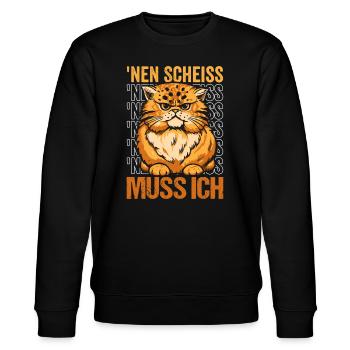 Katze mit frechem Spruch - Stanley/Stella Unisex Bio-Sweatshirt CHANGER  - Schwarz - Vorne - Nik (191cm) & Marisol (170cm)