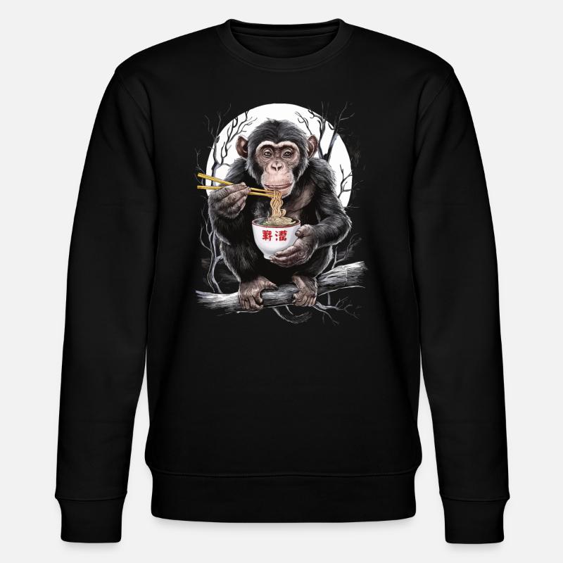 Schimpanse - Stanley/Stella Unisex Bio-Sweatshirt CHANGER  - Schwarz