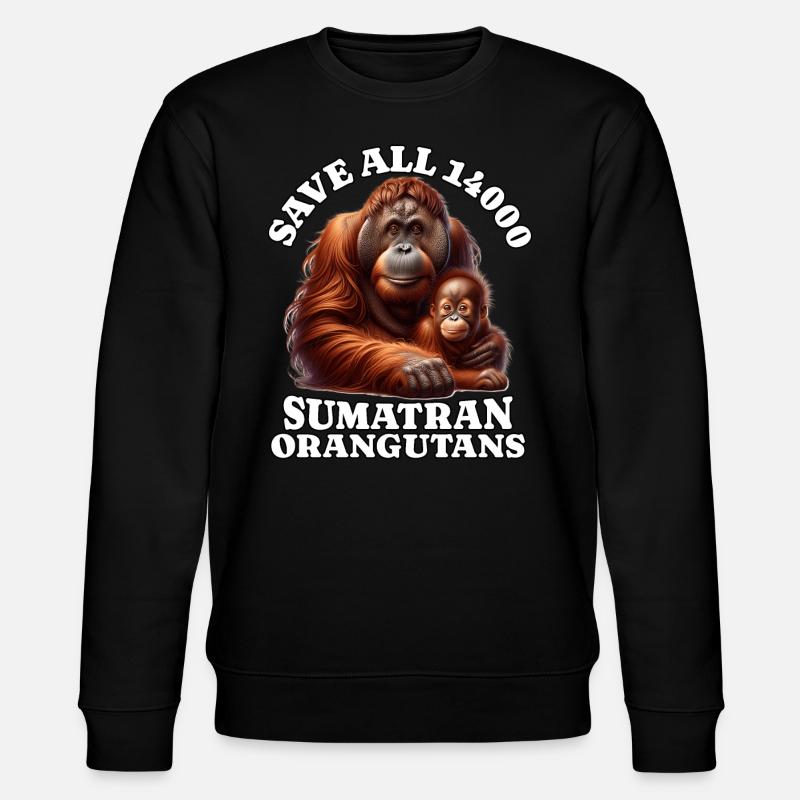 Sauver Orang-outan - Sweat bio CHANGER Stanley/Stella Unisexe - noir