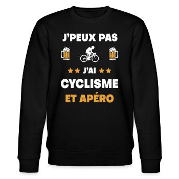 I can't I have cycling aperitif gift - Stanley/Stella CHANGER Unisex Organic Sweatshirt - black - Front - Nik (191cm) & Marisol (170cm)