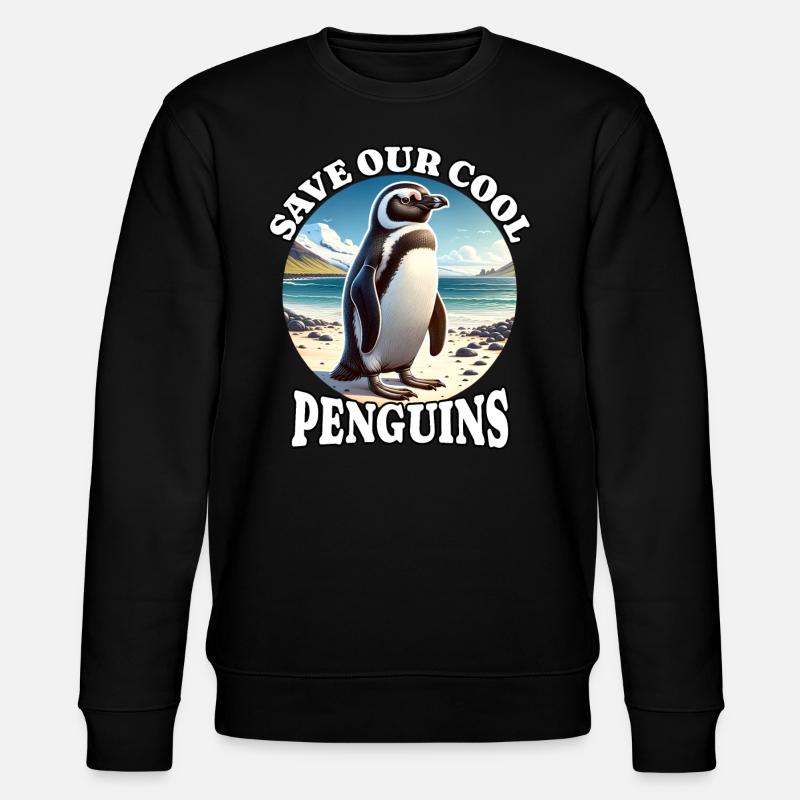 Save Pinguin - Stanley/Stella Unisex Bio-Sweatshirt CHANGER  - Schwarz