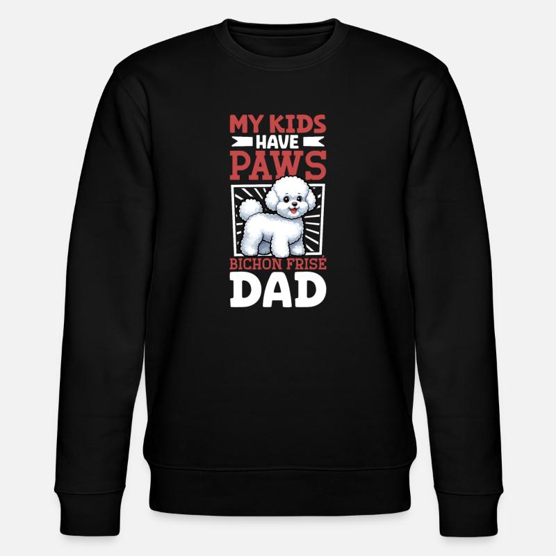 Bichon Frisé Papa - Stanley/Stella Unisex Bio-Sweatshirt CHANGER  - Schwarz