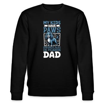 Epagneul Bleu de Picardie Papa - Stanley/Stella Unisex Bio-Sweatshirt CHANGER  - Schwarz - Vorne - Nik (191cm) & Marisol (170cm)