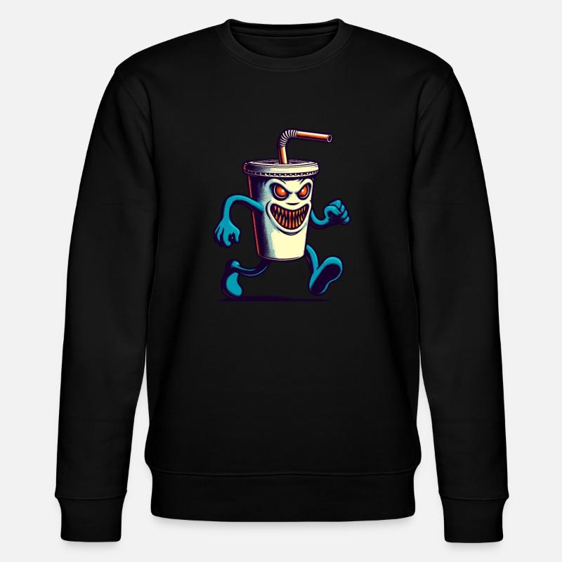 Scary Monster Drinking Cup Drinks - Stanley/Stella CHANGER Unisex Organic Sweatshirt - black