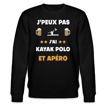 Ich kann nicht Kajak Polo Aperitif Geschenk - Stanley/Stella Unisex Bio-Sweatshirt CHANGER  - Schwarz - Vorne - Nik (191cm) & Marisol (170cm)